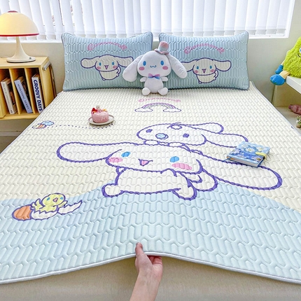 91家纺网 家纺一手货源 找家纺 米帛家纺2025新款大版三丽鸥乳胶凉席-绑带款 彩虹玉桂狗