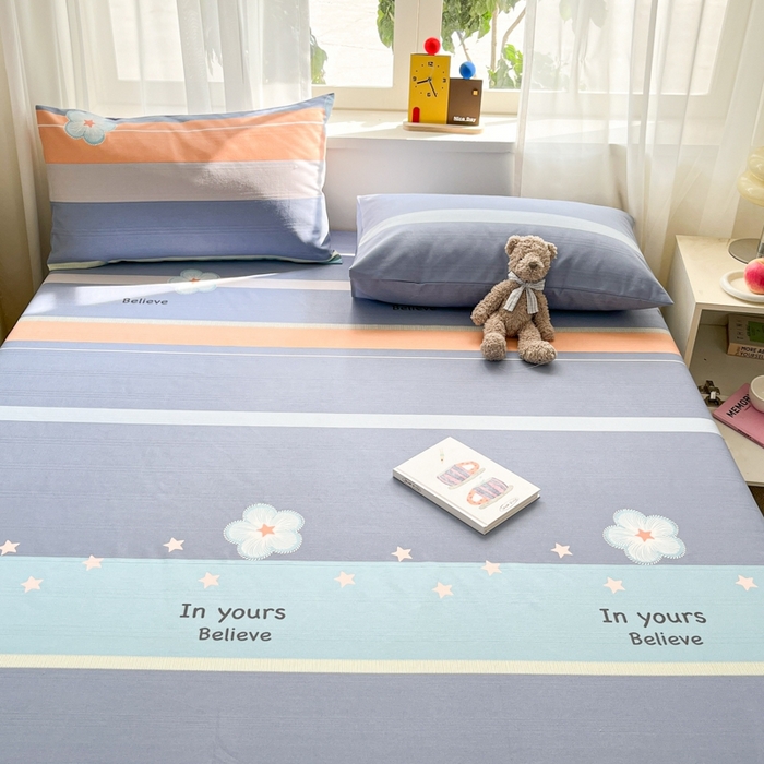 91家纺网 家纺一手货源 找家纺 莱通2025新款原棉老粗布床单 时尚花都