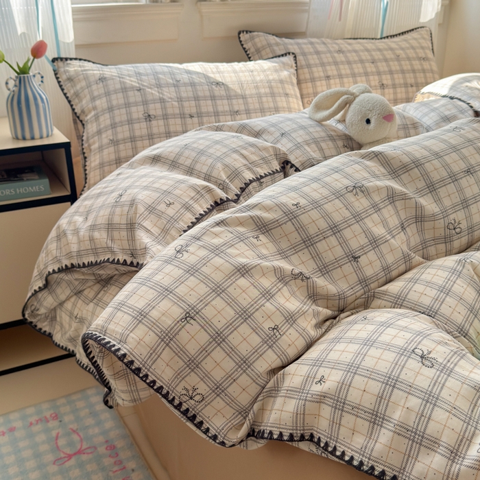 91家纺网 家纺一手货源 找家纺 （总）淑女公社家纺 2025春夏新款 贝壳边双层纱套件