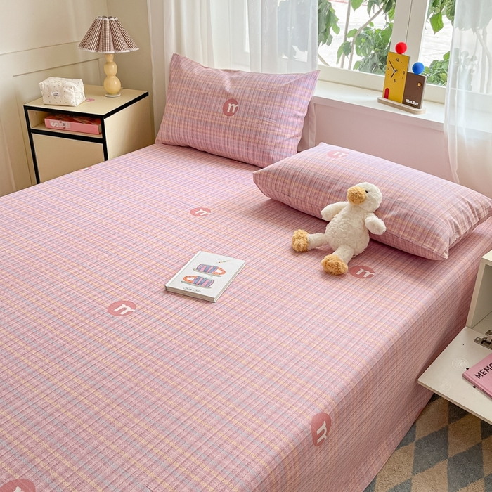 91家纺网 家纺一手货源 找家纺 莱通2025新款原棉老粗布床单 格境