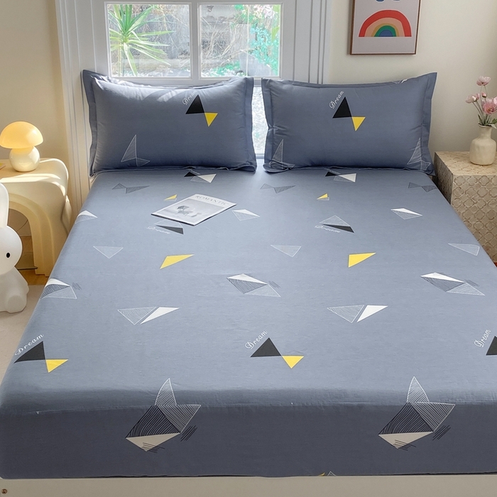 91家纺网 家纺一手货源 找家纺 凌云2025新款13372A类全棉床笠    英伦时尚