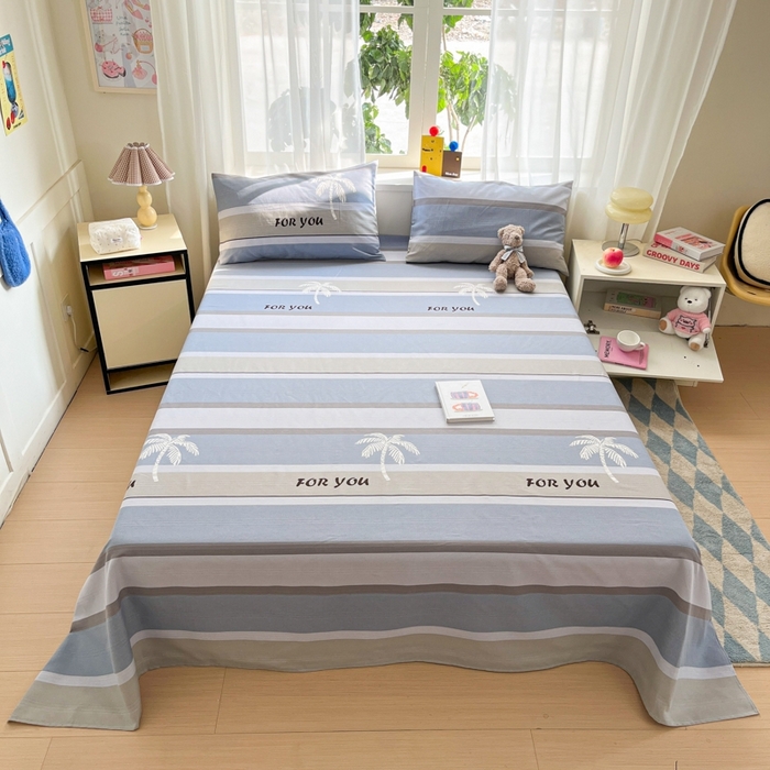 91家纺网 家纺一手货源 找家纺 莱通2025新款原棉老粗布床单 洛曼迪