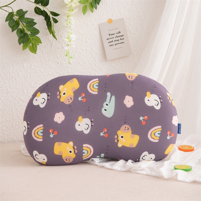 91家纺网 家纺一手货源 找家纺 芯洲 2025年新款猫肚皮枕芯慢回弹牛奶丝卡通记忆枕头 蓝 绿 黄 粉 咖 随机花型颜色可选  30*50cm