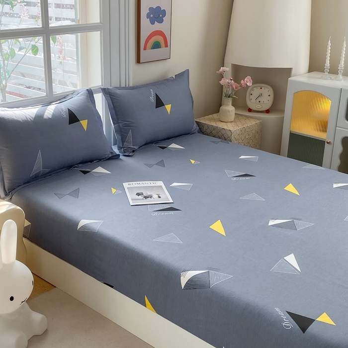 91家纺网 家纺一手货源 找家纺 凌云2025新款13372A类全棉床笠    英伦时尚