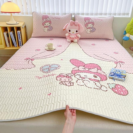 91家纺网 家纺一手货源 找家纺 米帛家纺2025新款大版三丽鸥乳胶凉席-绑带款 窗帘美乐蒂