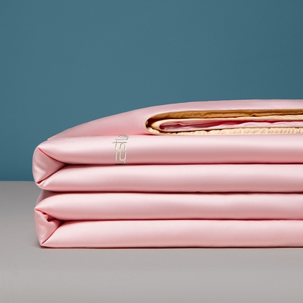 子由家居 2025新款水洗真丝轻奢绣花系列夏被四件套 轻奢绣花-暗粉