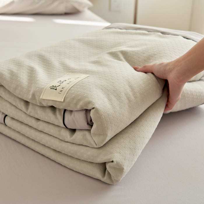 91家纺网 家纺一手货源 找家纺 子由家居 2025新款雪花棉提花大豆被被子被芯 雪花棉-浅灰