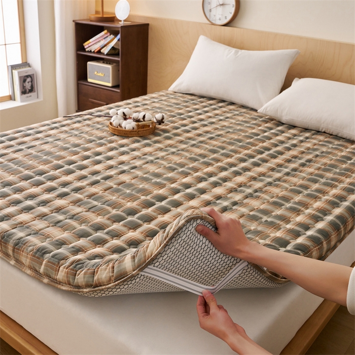 91家纺网 家纺一手货源 找家纺 艺博床垫 2025新款水洗棉棉花床垫成人款 古早格