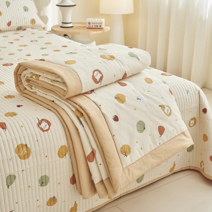 91家纺网 家纺一手货源 找家纺 子由家居 2025新款纯棉新疆棉花被被子被子 棉花被-南瓜