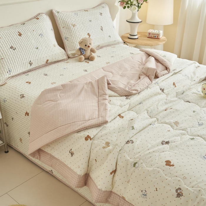 91家纺网 家纺一手货源 找家纺 子由家居 2025新款纯棉新疆棉花被被子被子 棉花被-萌宠小狗