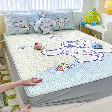 米帛2025新款大版三丽鸥乳胶凉席-床笠款 彩虹玉桂狗