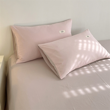 91家纺网 家纺一手货源 找家纺 （总）798家纺 2025新款全棉13070纯色双拼系列单枕套