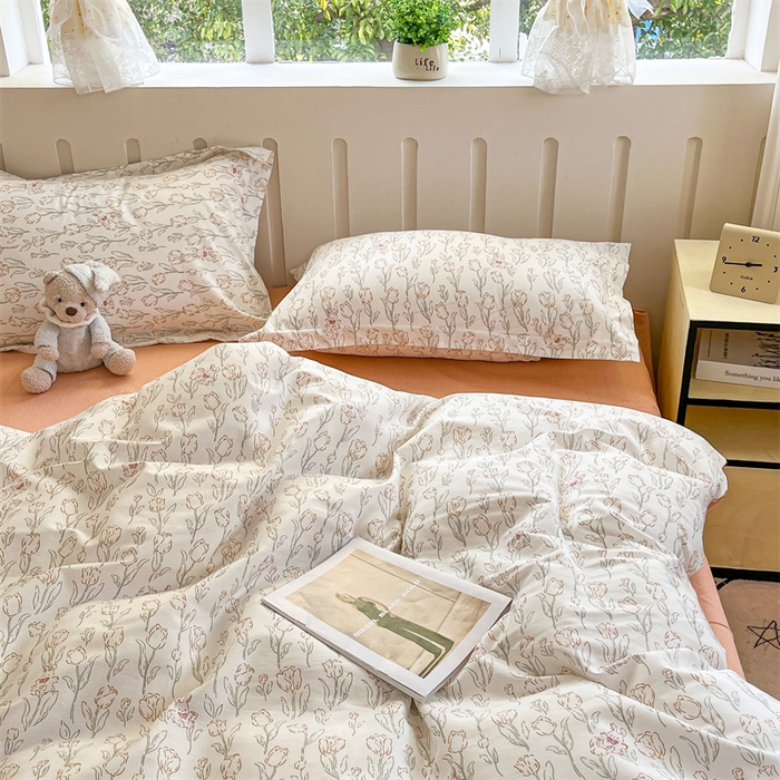 91家纺网 家纺一手货源 找家纺 大吉 2025新款100全棉纯棉喷气小清新被套四件套纯棉三件套床笠四件套单被套单枕套 花园兔