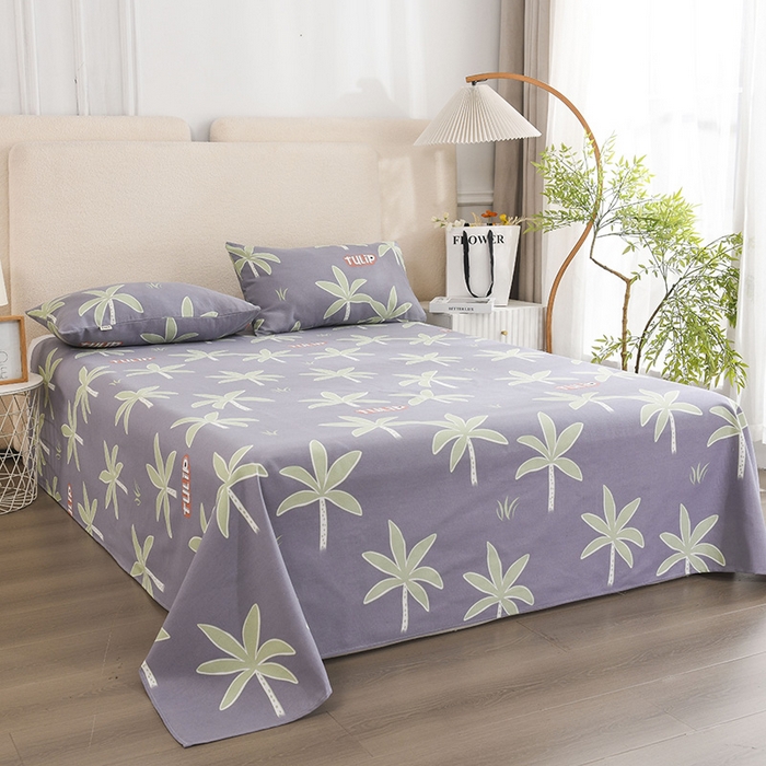 91家纺网 家纺一手货源 找家纺 红日子纺织品 2025新款直播热卖原棉老粗布印花床单三件套 柏林梦镜