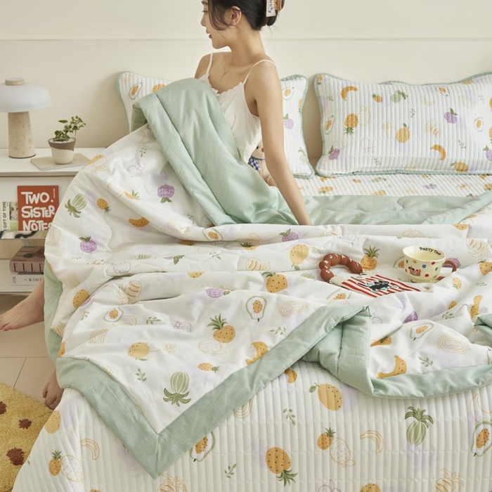 91家纺网 家纺一手货源 找家纺 子由家居 2025新款纯棉新疆棉花被被子被子 棉花被-热带水果