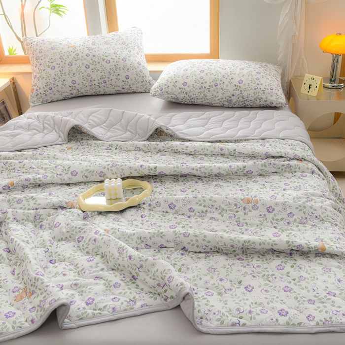 91家纺网 家纺一手货源 找家纺 圣楚 2025新款A类针织棉夏被夏凉被 细语