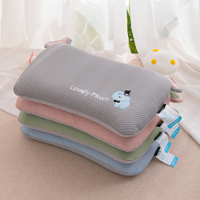 91家纺网 家纺一手货源 找家纺 芯洲 2025新款凉豆豆儿童学生枕卡通小象枕芯荞麦枕 魔术小象-灰  28*48cm