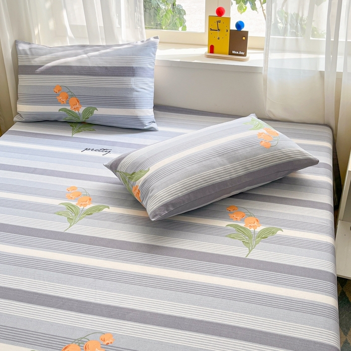 91家纺网 家纺一手货源 找家纺 莱通2025新款原棉老粗布床单 萱朵