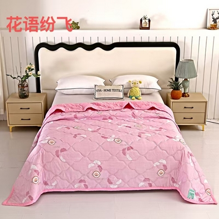 91家纺网 家纺一手货源 找家纺 富之纹家纺 2025新款水洗棉亲肤棉超声波压花夏被直播供应链引流爆款 花语纷飞