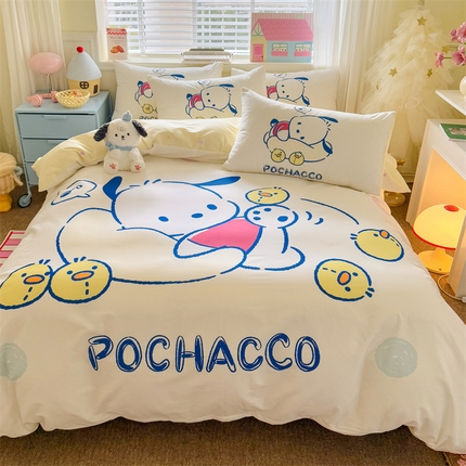 2025新款大版三丽鸥全棉数码印花四件套【含防伪标】 快乐帕恰狗