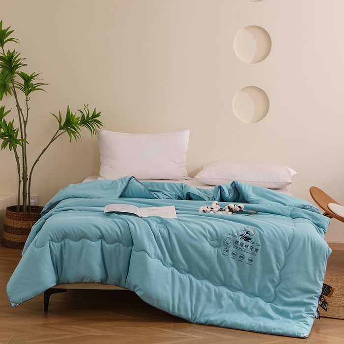 91家纺网 家纺一手货源 找家纺 优布加2025新款亲肤舒适棉花夏被夏凉被空调被 海洋蓝