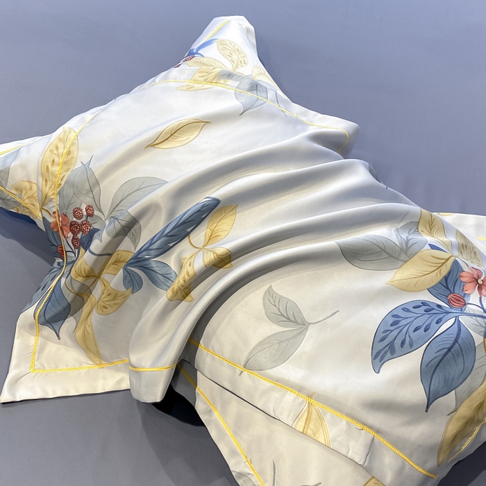 91家纺网 家纺一手货源 找家纺 绘萱2025爆款直播印花水洗天丝夏被四件套凉感水洗真丝冰丝夏凉被空调被春华秋实