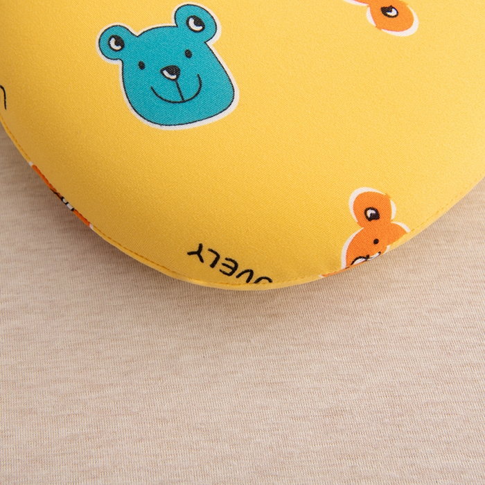 91家纺网 家纺一手货源 找家纺 芯洲 2025年新款猫肚皮枕芯慢回弹牛奶丝卡通记忆枕头 蓝 绿 黄 粉 咖 随机花型颜色可选  30*50cm