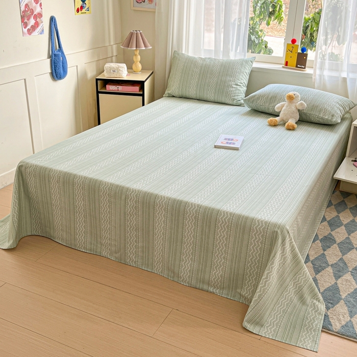 91家纺网 家纺一手货源 找家纺 莱通2025新款原棉老粗布床单 优雅瞬间