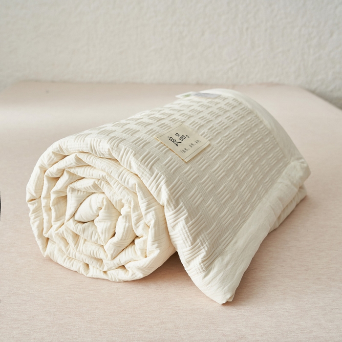 91家纺网 家纺一手货源 找家纺 子由家居 2025新款良品格大豆纤维夏被被子被芯 良品格-米白