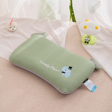 91家纺网 家纺一手货源 找家纺 芯洲 2025新款凉豆豆儿童学生枕卡通小象枕芯荞麦枕 魔术小象-绿  28*48cm