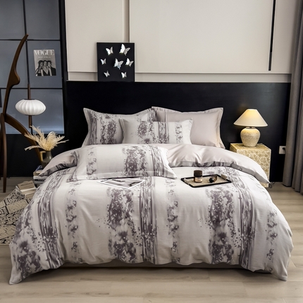 倾慕家纺 2025新款60S提花全棉单品被套 水漾紫