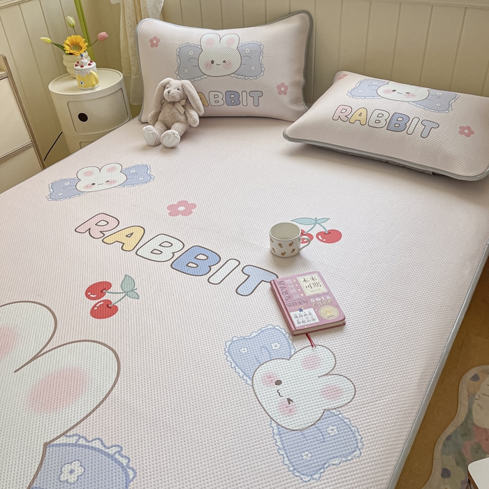 91家纺网 家纺一手货源 找家纺 慕尚家纺 2025新款凉感卡通工艺席 布丁兔