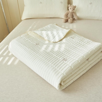 子由家居 2025新款水洗邹邹纱小清新床盖 床盖-蝴蝶结