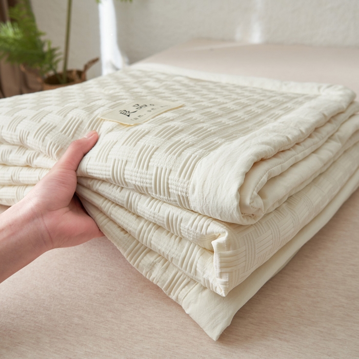 91家纺网 家纺一手货源 找家纺 子由家居 2025新款良品格大豆纤维夏被被子被芯 良品格-米白