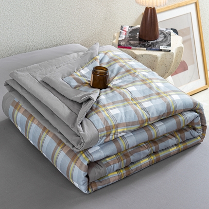 慕木家纺 2025新款A类水洗棉无印风纯色新疆棉花夏被空调被（抽空压缩可供跨境） 莫妮卡灰