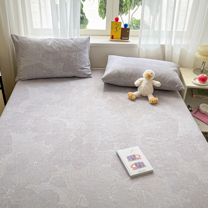 91家纺网 家纺一手货源 找家纺 莱通2025新款原棉老粗布床单 卿卿佳人