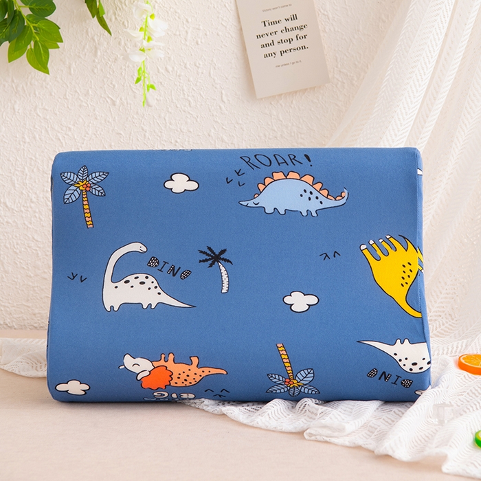 91家纺网 家纺一手货源 找家纺 芯洲 2025新款记忆棉慢回弹卡通牛奶丝记忆枕头 恐龙世界  25*40cm