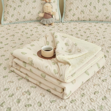 子由家居 2025新款凉感丝豆豆夏被四件套 凉感豆豆被-草莓