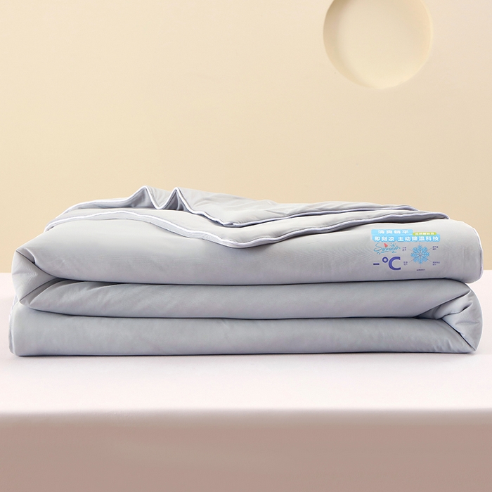 91家纺网 家纺一手货源 找家纺 优布加2025新款亲肤舒适凉感丝夏被夏凉被空调被 冰凉灰色