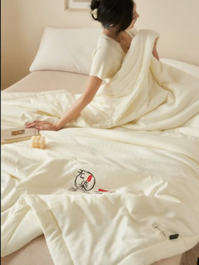 91家纺网 家纺一手货源 找家纺 （总）子由家居 2025新款水洗棉原棉提花大豆夏被被子被芯