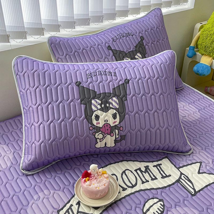 91家纺网 家纺一手货源 找家纺 米帛家纺2025新款大版三丽鸥乳胶凉席-绑带款 圆点库洛米