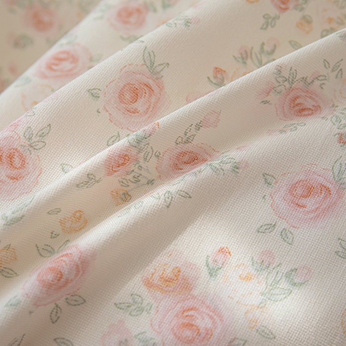 91家纺网 家纺一手货源 找家纺 珍爱家纺 2025新款A类针织棉双层纱夹棉床盖床裙花边单件三件四件套 春色满园