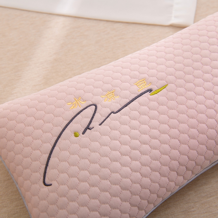 91家纺网 家纺一手货源 找家纺 芯洲 2025年新款荞麦枕颈椎枕凉感冰豆豆夏季时尚护颈枕 冰感豆颈椎枕-粉  20*50cm