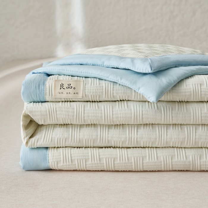 91家纺网 家纺一手货源 找家纺 子由家居 2025新款良品格大豆纤维夏被被子被芯 良品格-天蓝