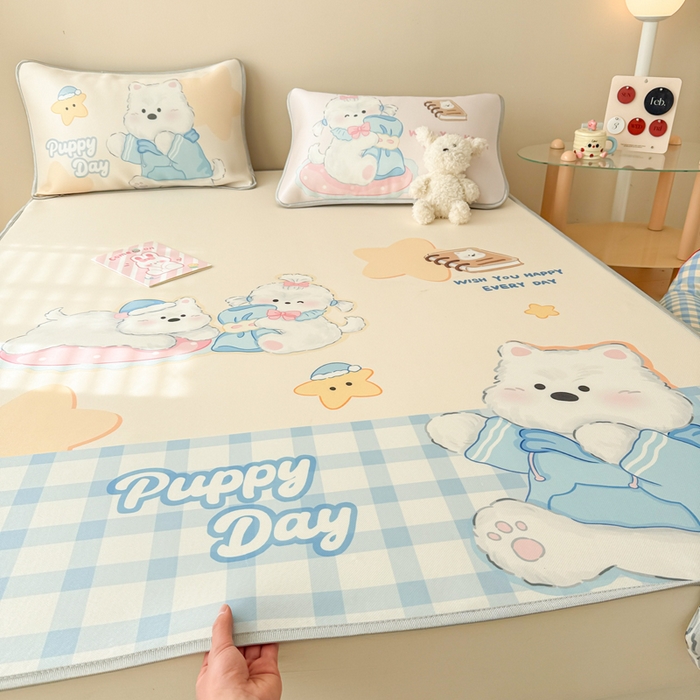 91家纺网 家纺一手货源 找家纺 慕尚家纺 2025新款凉感卡通工艺席 圆满