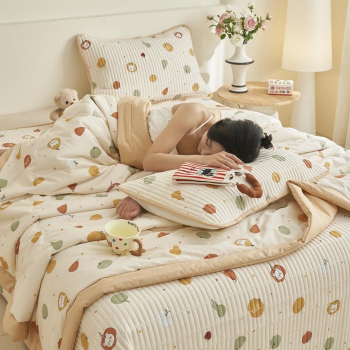 91家纺网 家纺一手货源 找家纺 子由家居 2025新款纯棉新疆棉花被被子被子 棉花被-南瓜