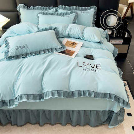 91家纺网 家纺一手货源 找家纺 （总）找底底 2025新款亲肤舒适云朵棉刺绣四件套