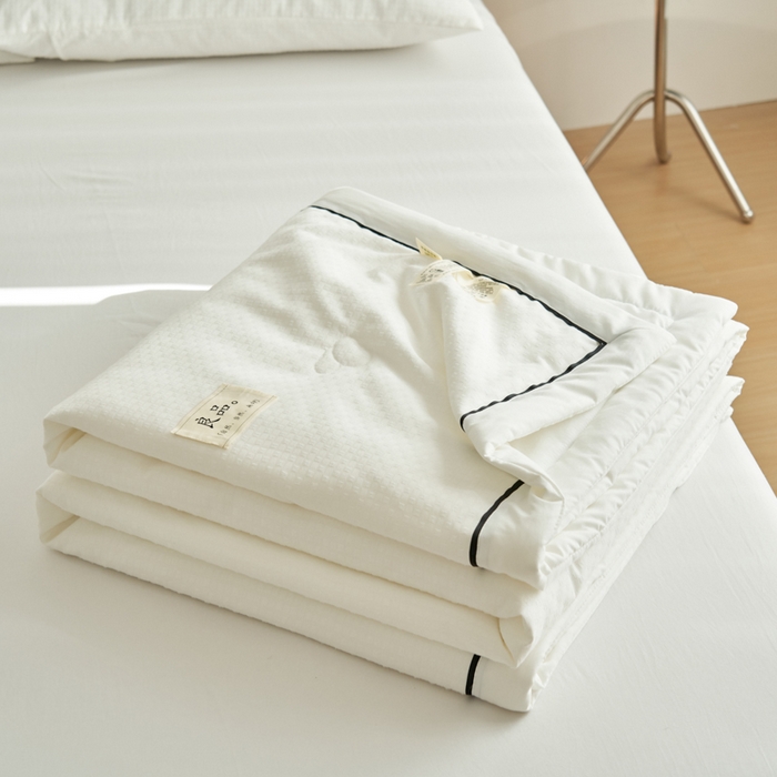 91家纺网 家纺一手货源 找家纺 子由家居 2025新款雪花棉提花大豆被被子被芯 雪花棉-本白