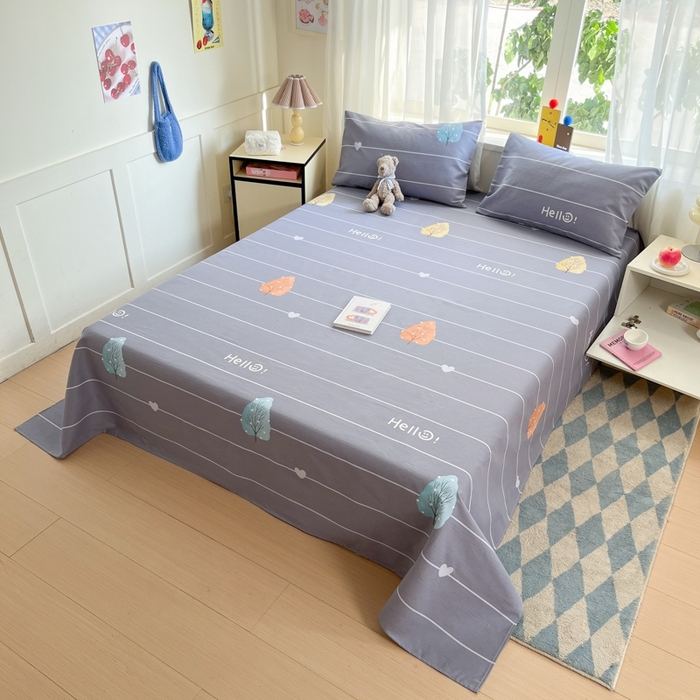 91家纺网 家纺一手货源 找家纺 莱通2025新款原棉老粗布床单 树漫漫