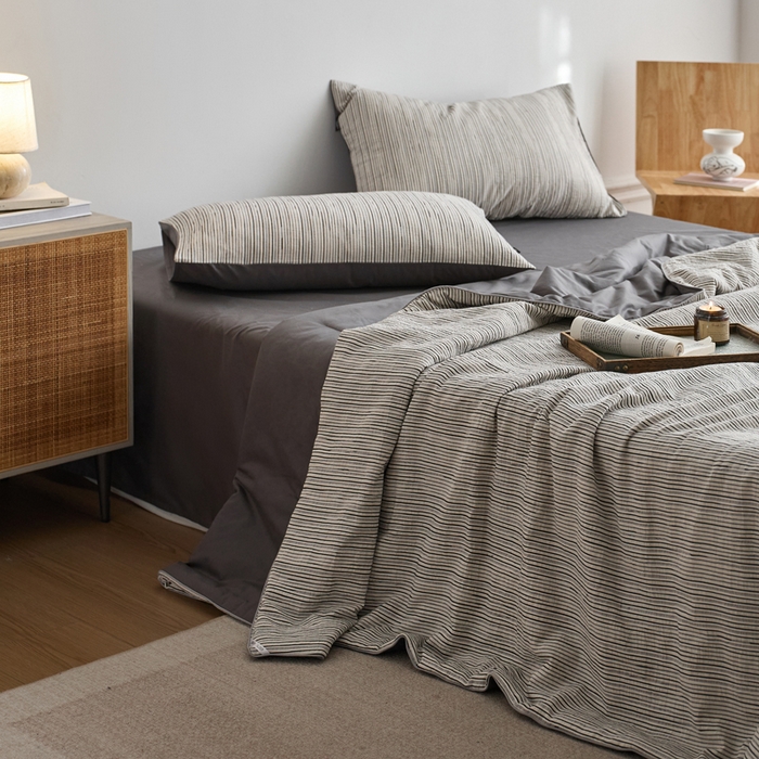 91家纺网 家纺一手货源 找家纺 （总）莱福仕家纺 2025新款原创侘寂系列全棉夏被-夏被四件套